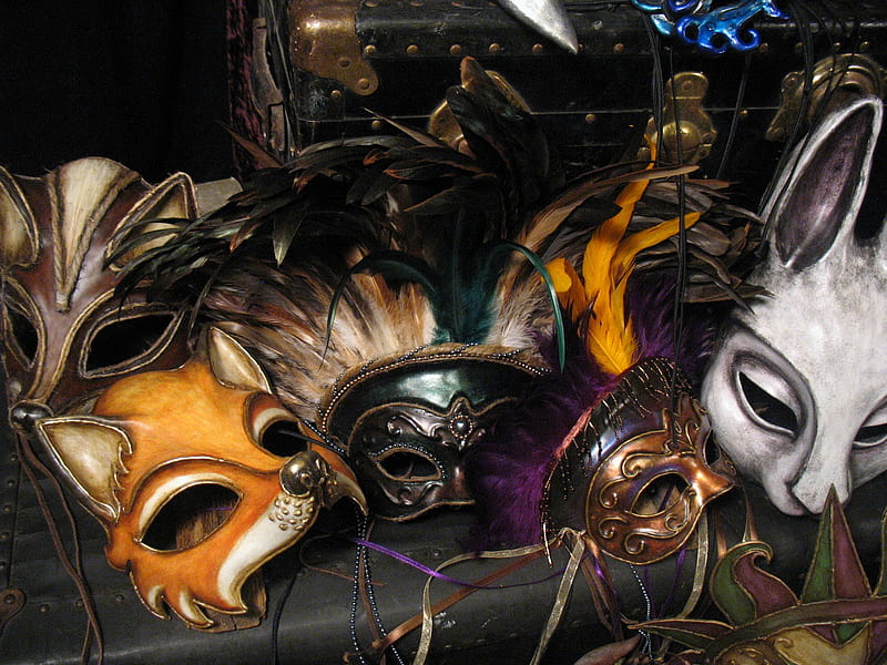 Animal Masks, various, color, masks, animal, HD wallpaper