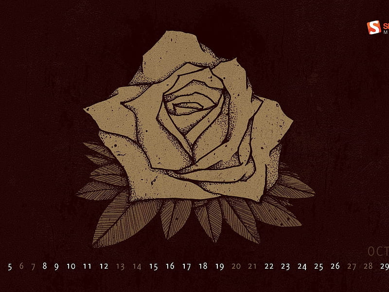 Rose-October 2012 calendar, HD wallpaper