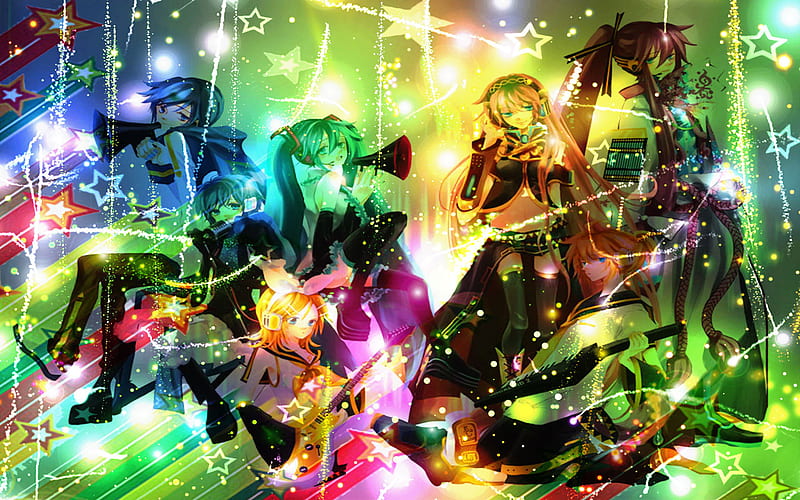 Beautiful Anime Girl Rainbow Color 4K by Subaru_sama