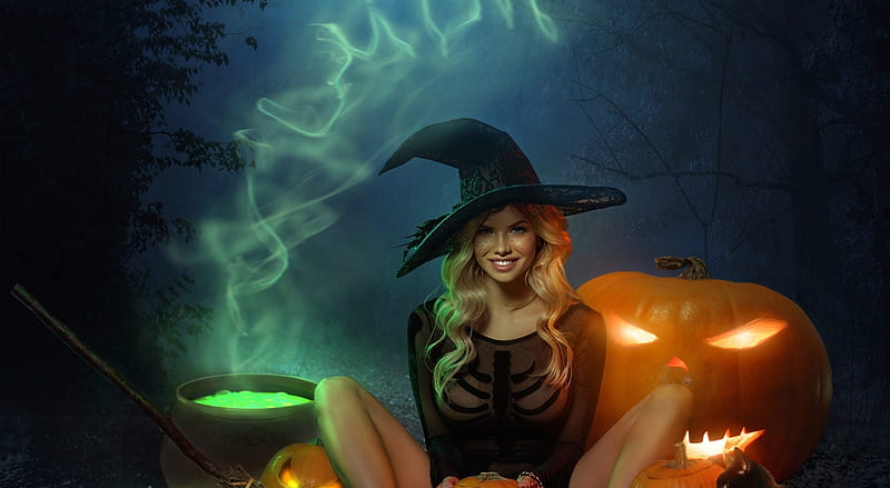 Beautiful Witch Halloween Ultra, Holidays, Halloween, holiday, bonito, october 31, witch, HD wallpaper