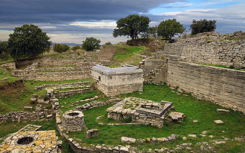 Archaeological site Hisarlik Turkey 2022 Scenery, HD wallpaper
