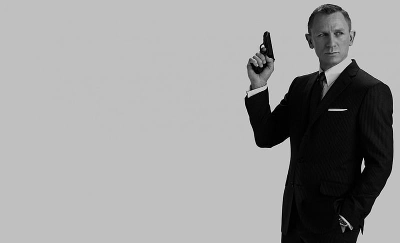 Spectre (2015), movie, James Bond, black, man, gun, Daniel Craig, 007, Spectre, actor, 2015, HD wallpaper