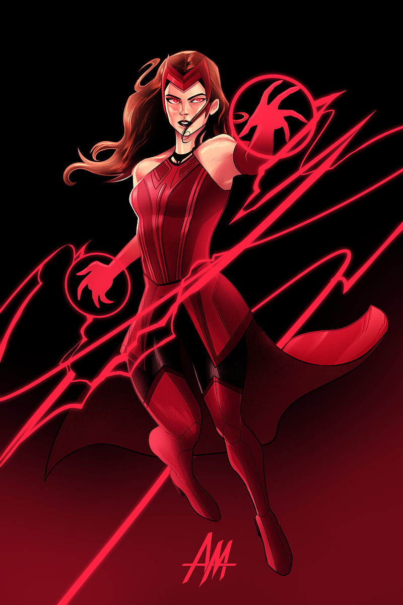 Scarlet Witch , comics, marvel, mcu, scarlet witch, the hex, vision, wandavision, westview, HD phone wallpaper