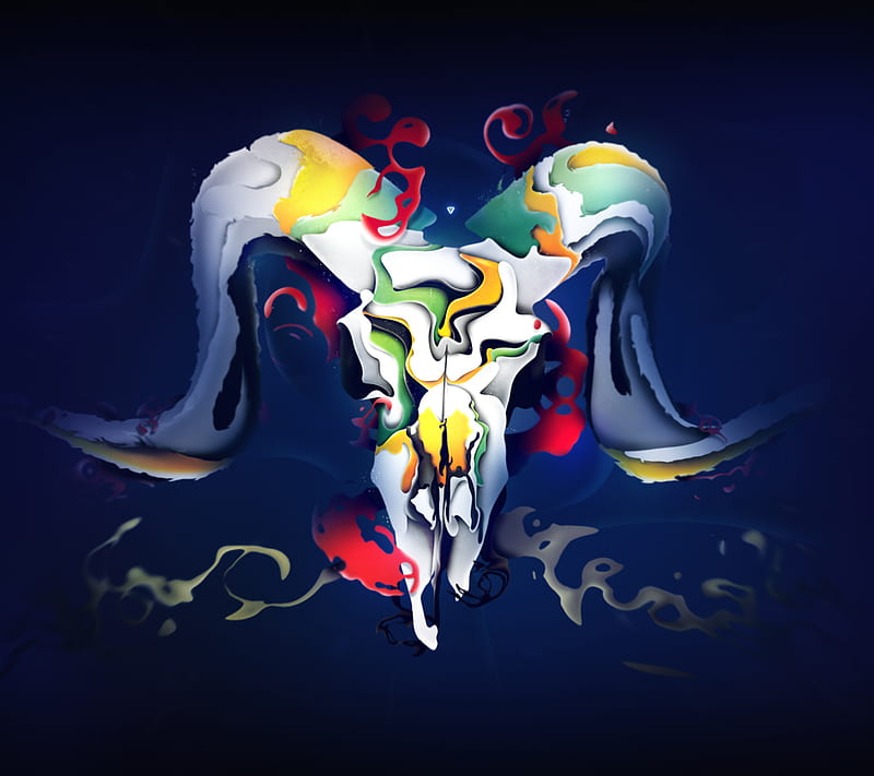Belial skull, abstract, barbaivan, HD wallpaper