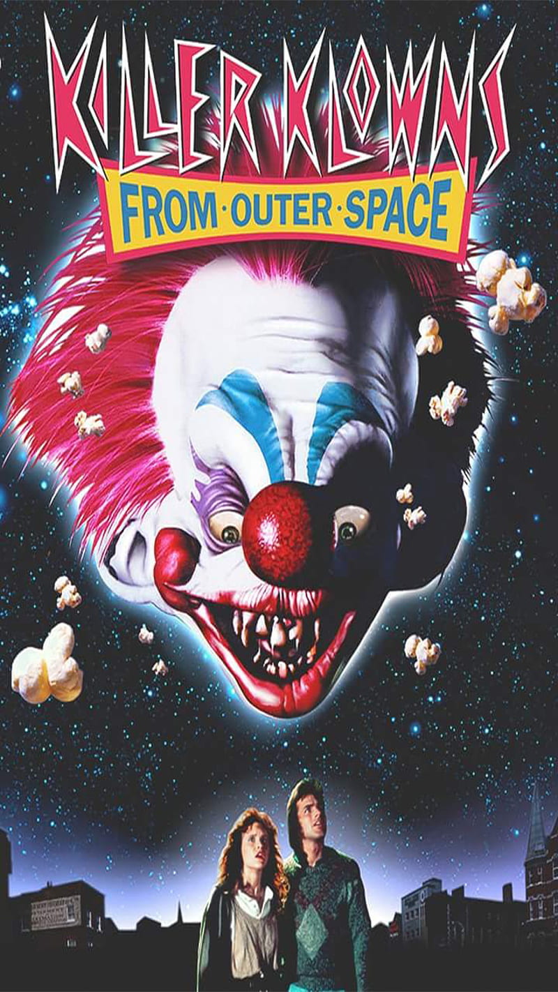 KillerKlowns, 80s, aliens, clown, cocoons, horror, popcorn, rednose, space, HD phone wallpaper