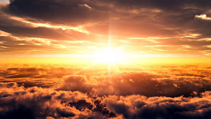 Above the clouds, the sun is always shining., skies, sun, sunrise, cloud, HD wallpaper