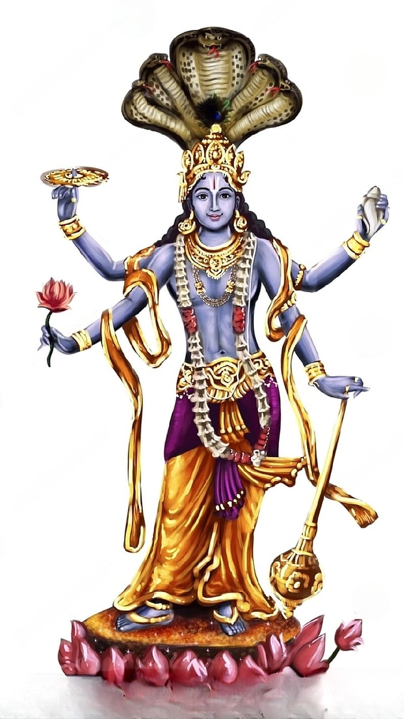 Vishnu, White Background, lord, god, hari narayana, HD phone ...