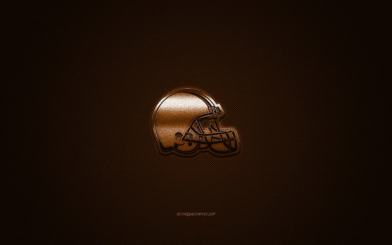 Cleveland Browns, American football club, NFL, brown logo, brown background, american football, Cleveland, Ohio, USA, National Football League, Cleveland Browns logo, HD wallpaper
