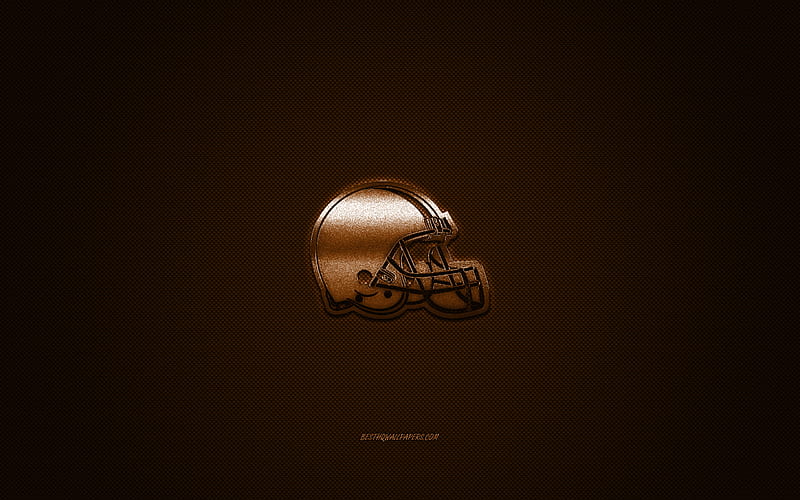 Cleveland Browns professional american football club, silhouette of NFL  trophy, logo of the club in background Stock Photo - Alamy