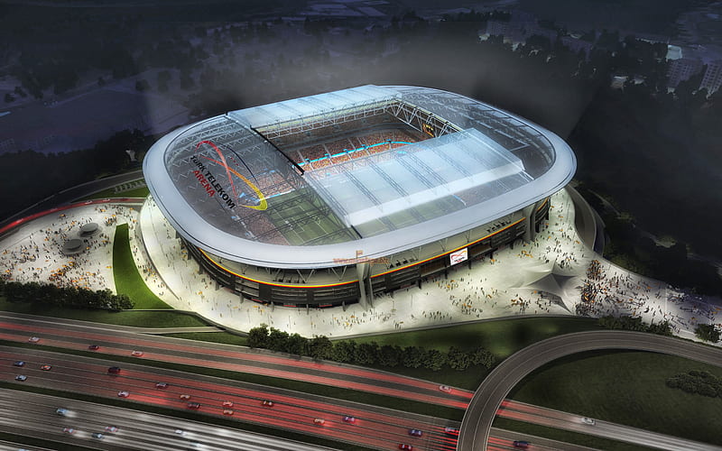 Turk Telekom Arena, aerial view, soccer, Galatasaray Stadium, Istanbul,  Turkey, HD wallpaper