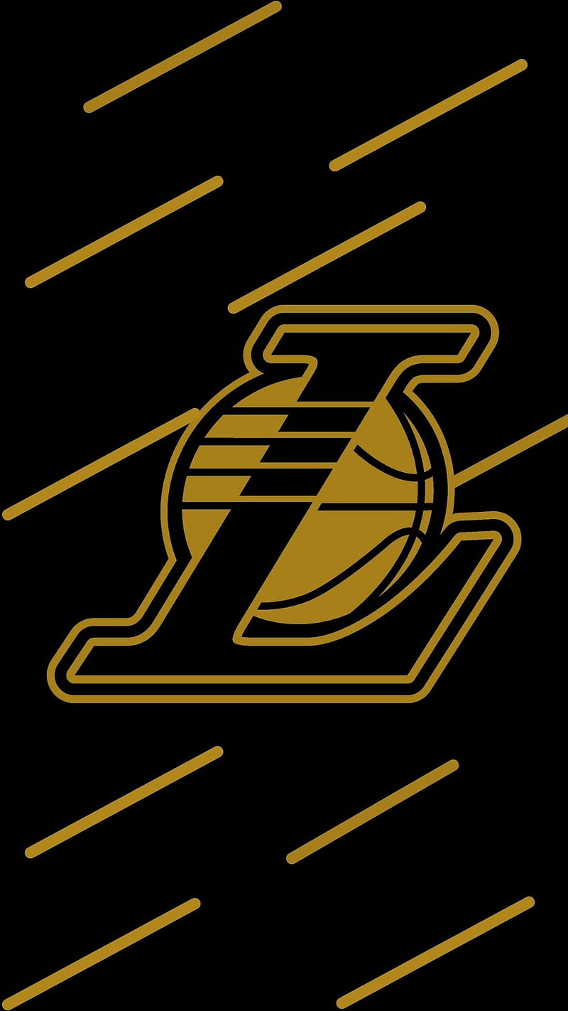 Lakers ( gold L), Basquete, Símbolo, Los Angeles Lakers, HD phone wallpaper
