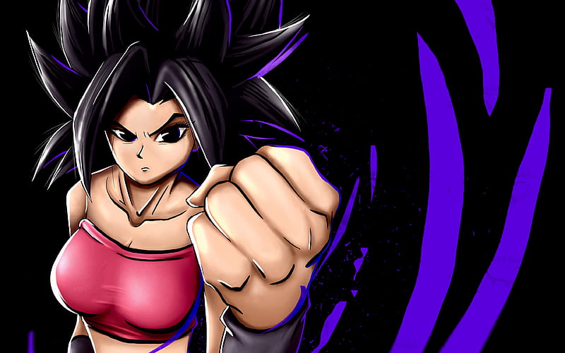 Caulifla darkness, Dragon Ball, artwork, DBS, Dragon Ball Super, Dragon Ball characters, HD wallpaper