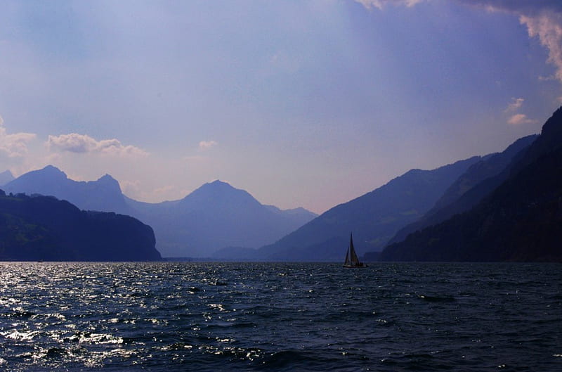 Swiss Scenery, Scenery, Sailboats, Lakes, Switzerland, Nature, HD wallpaper