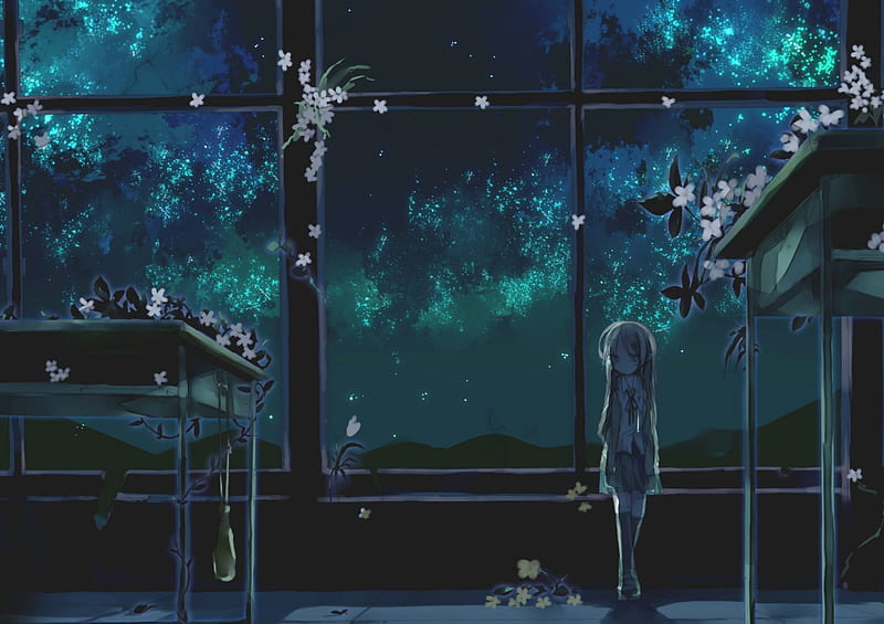 Classroom Overcast And Turn On The Light 2d Anime Background