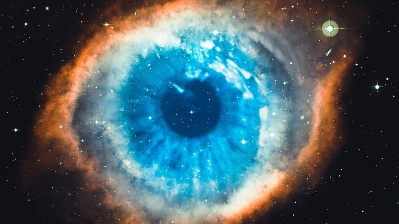 blue nebula, eye shape, Space, HD wallpaper