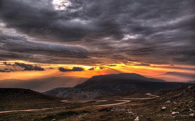 View from Vlasic mountain, mountain, sunset, nature, clouds, HD wallpaper