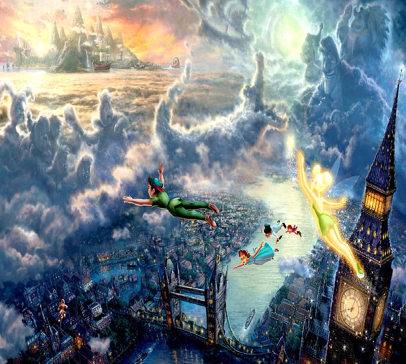 Download Peter Pan Silhouette Fantasy Wallpaper  Wallpaperscom
