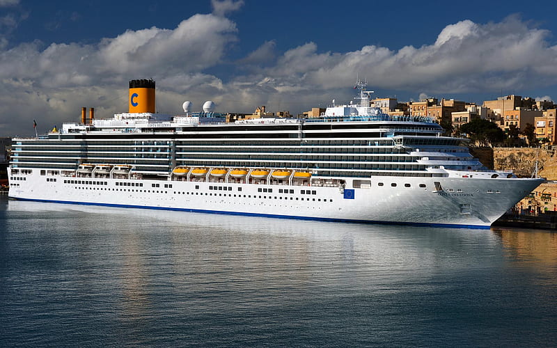 Costa Deliziosa, port, cruise ship, pier, HD wallpaper
