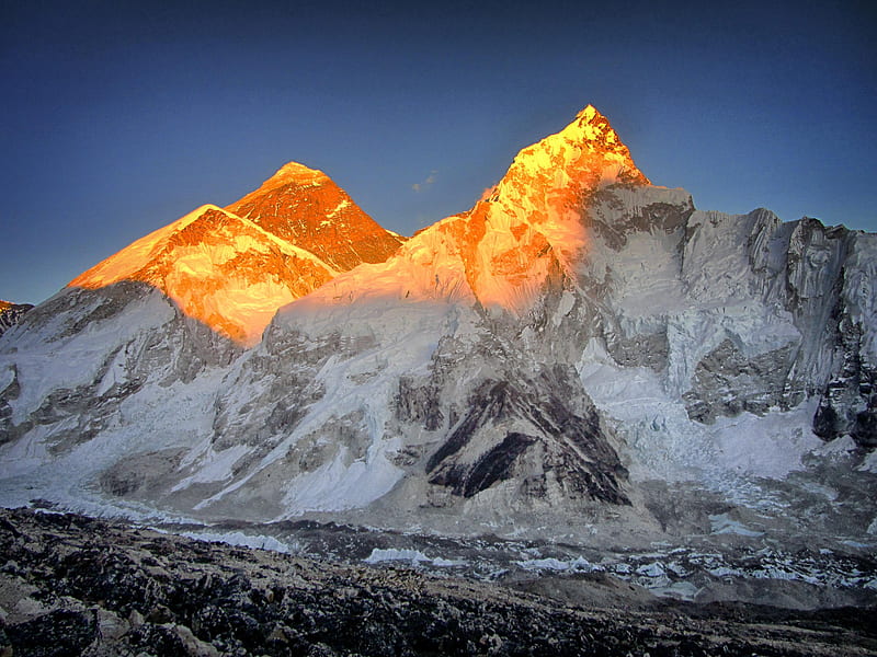 Mount Everest Sunset , mount-everest, mountains, sunset, artist, artwork, digital-art, HD wallpaper