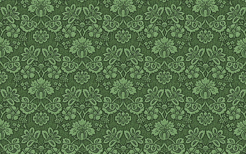 Green background with floral ornaments, knitted green texture, flower  texture, HD wallpaper | Peakpx