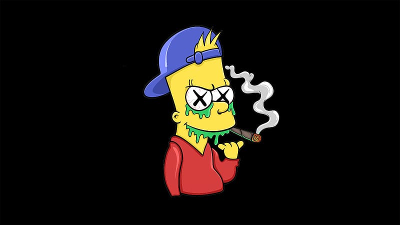 Download Sad Bart Simpsons Purple Gradient Art Wallpaper