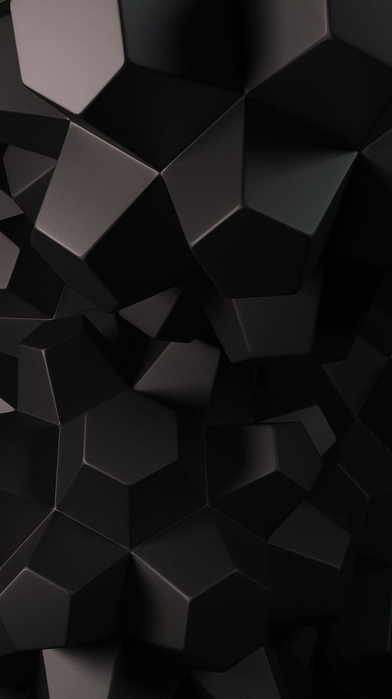 3d Geometry, abstract, dark, HD phone wallpaper