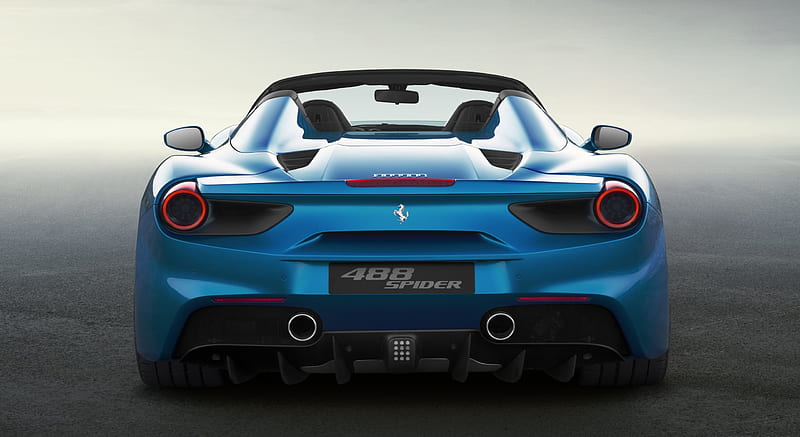 2016 Ferrari 488 Spider Blu Corsa - Rear , car, HD wallpaper