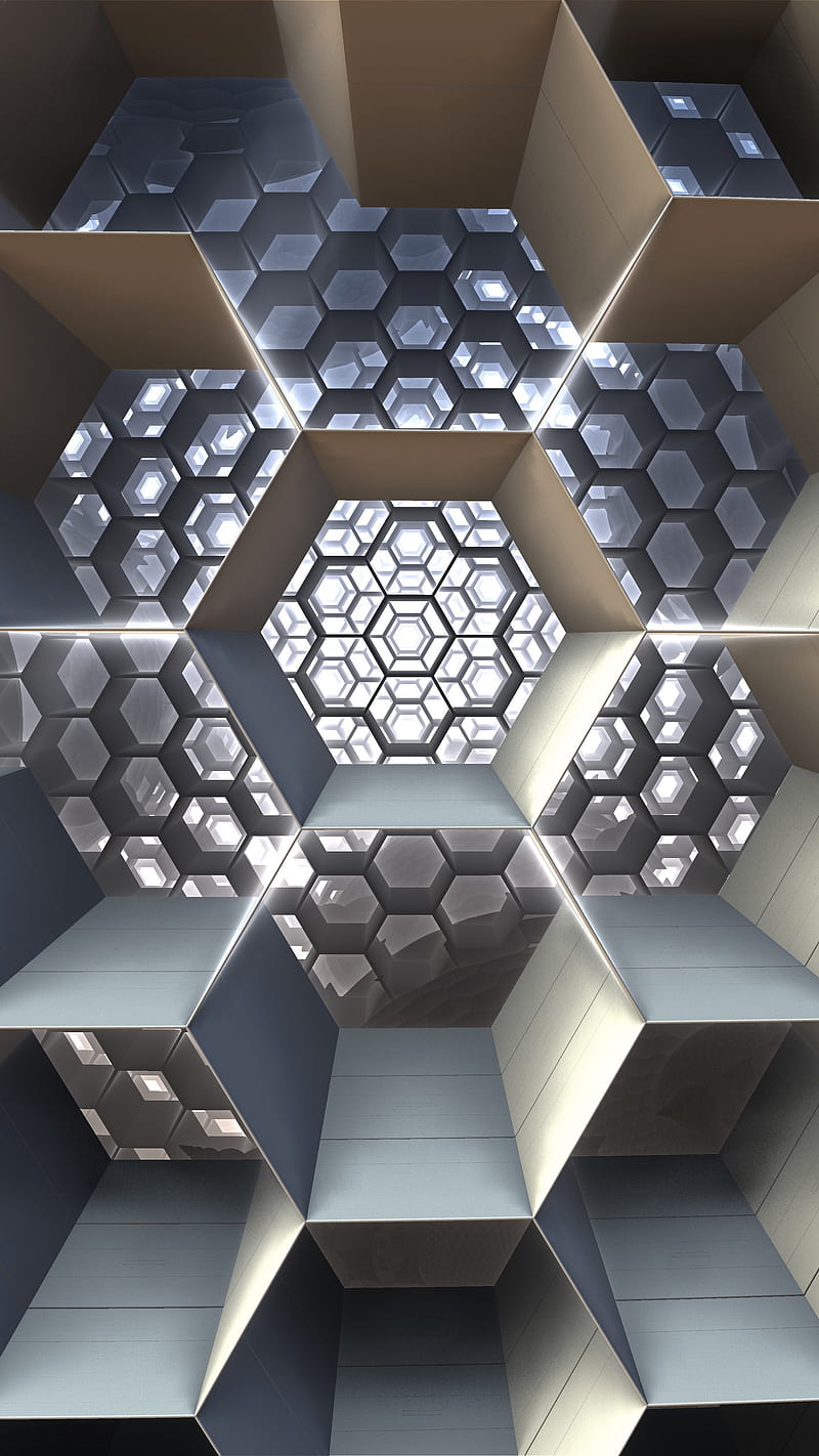 Honeycomb Cell , fractal, 3 d, structure, desenho, HD phone wallpaper