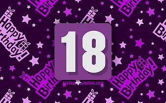 18th birthday background purple