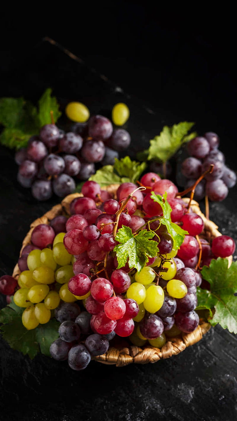 Grapes, colorful, food, fruit, nature, HD phone wallpaper