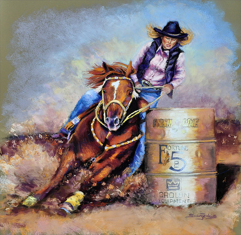 Barrel racing, horse, HD wallpaper