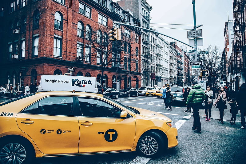 Yellow Cab, Yellow, Traffic, Car, Taxi, City, HD wallpaper