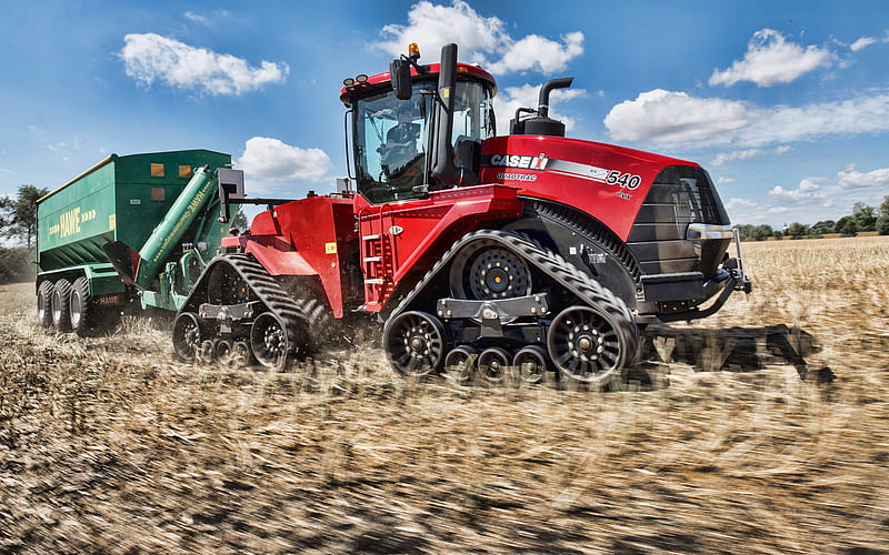 Case IH Quadtrac 540 CVX tracked tractors, 2019 tractors, agricultural machinery, tractor in the field, agriculture, Case, HD wallpaper