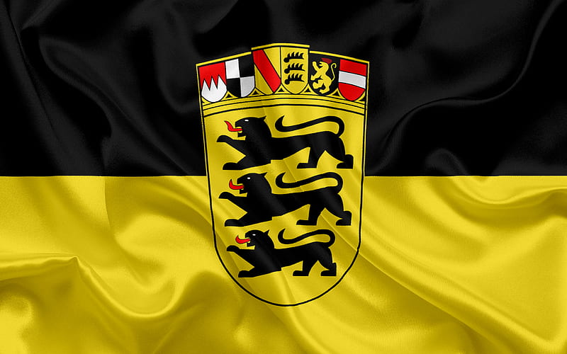 Flag of Baden-Württemberg, Land of Germany, flags of German Lands, Baden-Württemberg, States of Germany, silk flag, Federal Republic of Germany, HD wallpaper