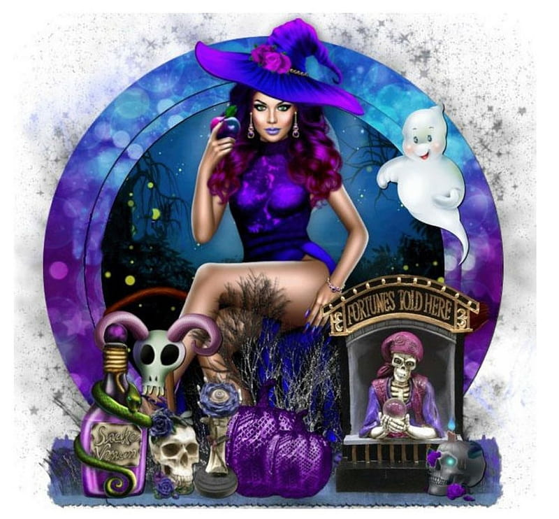 FORTUNES TOLD, SKELTONS, FEMALE, GHOST, WITCH, POTION, HD wallpaper
