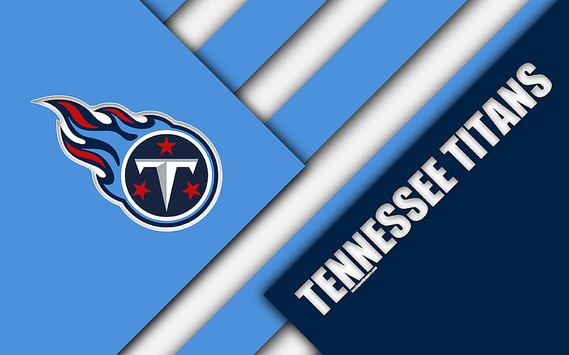 Tennessee Titans logo, NFL, AFC South, blue abstraction, material design, American football, Nashville, Tennessee, USA, National Football League, HD wallpaper