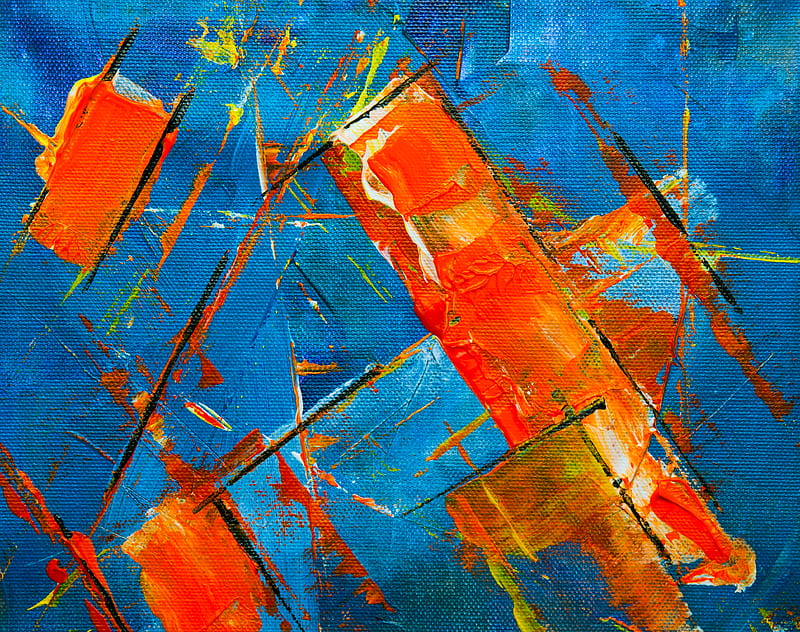 Orange and Blue Abstract Painting, HD wallpaper | Peakpx