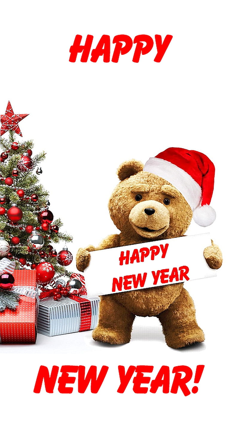 Happy New Year, 2019, from dljunkie, newyear19, bear, HD phone wallpaper
