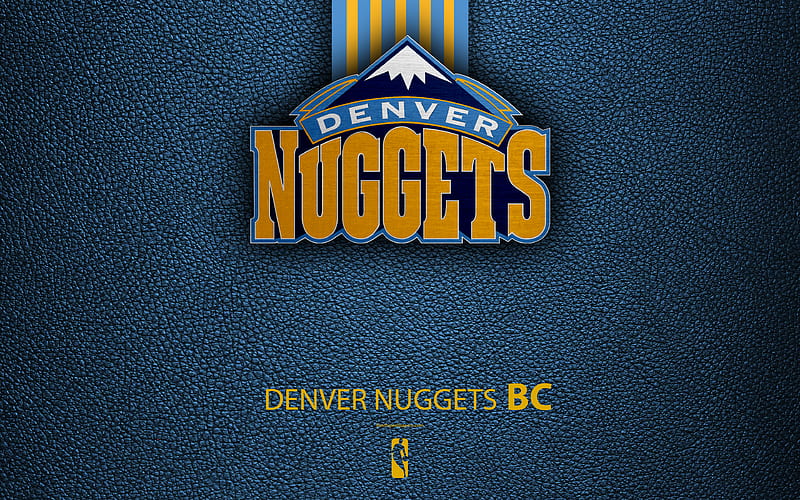 Denver Nuggets logo, basketball club, NBA, basketball, emblem, leather texture, National Basketball Association, Denver, Colorado, USA, Northwest Division, Western Conference, HD wallpaper