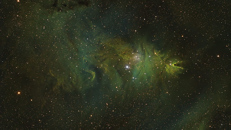 Green Cone Space Nebula Stars Glow Space, HD wallpaper