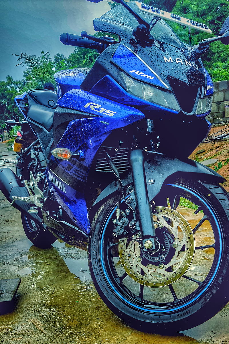 R15 blue, bike, motorcycle, HD phone wallpaper