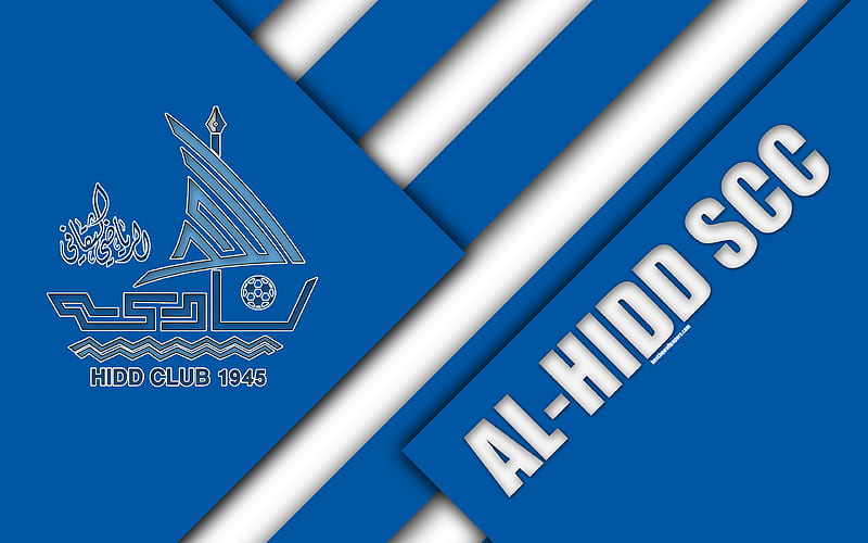 Al-Hidd SCC logo, material design, blue white abstraction, Bahrain football club, Muharraq, Bahrain, football, Bahraini Premier League, HD wallpaper