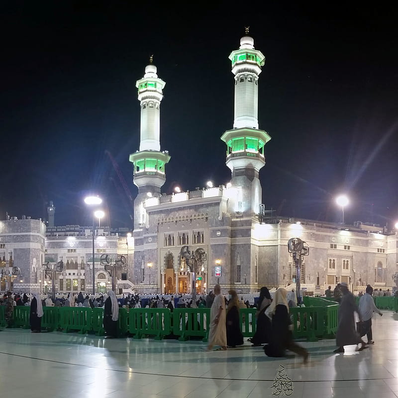 Holy mosque, hijaz, islam, makkah, mecca, minarets, muslim, saudi arabia, HD phone wallpaper