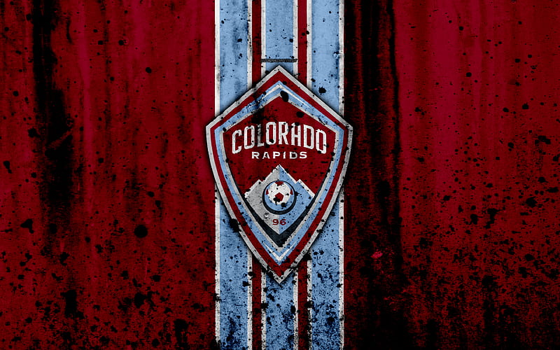 FC Colorado Rapids, grunge, MLS, soccer, Western Conference, football club, USA, Colorado Rapids, logo, stone texture, Colorado Rapids FC, HD wallpaper