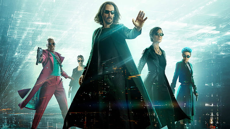 Movie, The Matrix Resurrections, Keanu Reeves , Neo (The Matrix) , Carrie‑Anne Moss , Trinity (The Matrix) , Yahya Abdul‑Mateen II , Morpheus (The Matrix), HD wallpaper