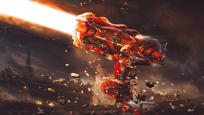 Iron Man Proton Cannon , iron-man, superheroes, artwork, artist, behance, HD wallpaper