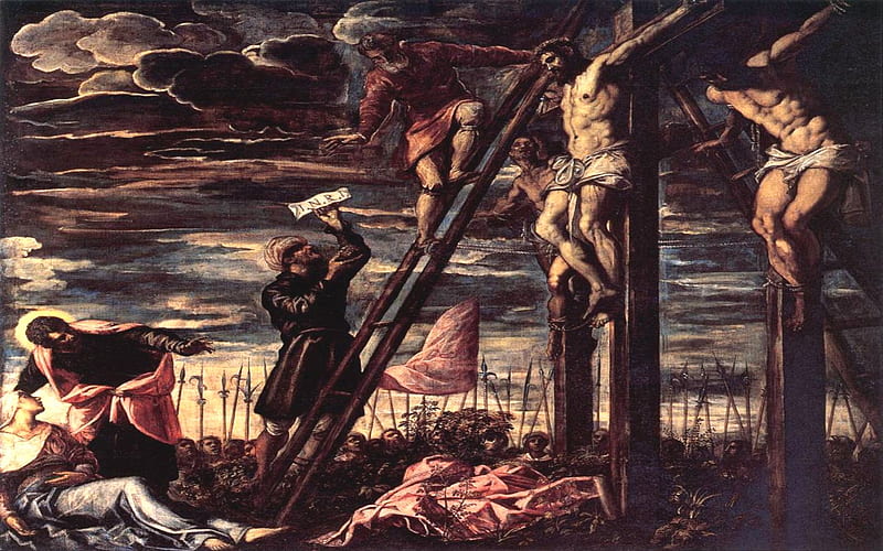 The crucification of Jesus Christ, christ, crucification, jesus, golgotha, HD wallpaper