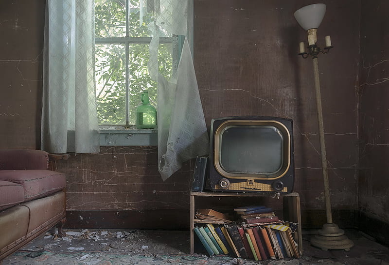 Man Made, Room, Abandoned, TV Set, Window, HD wallpaper