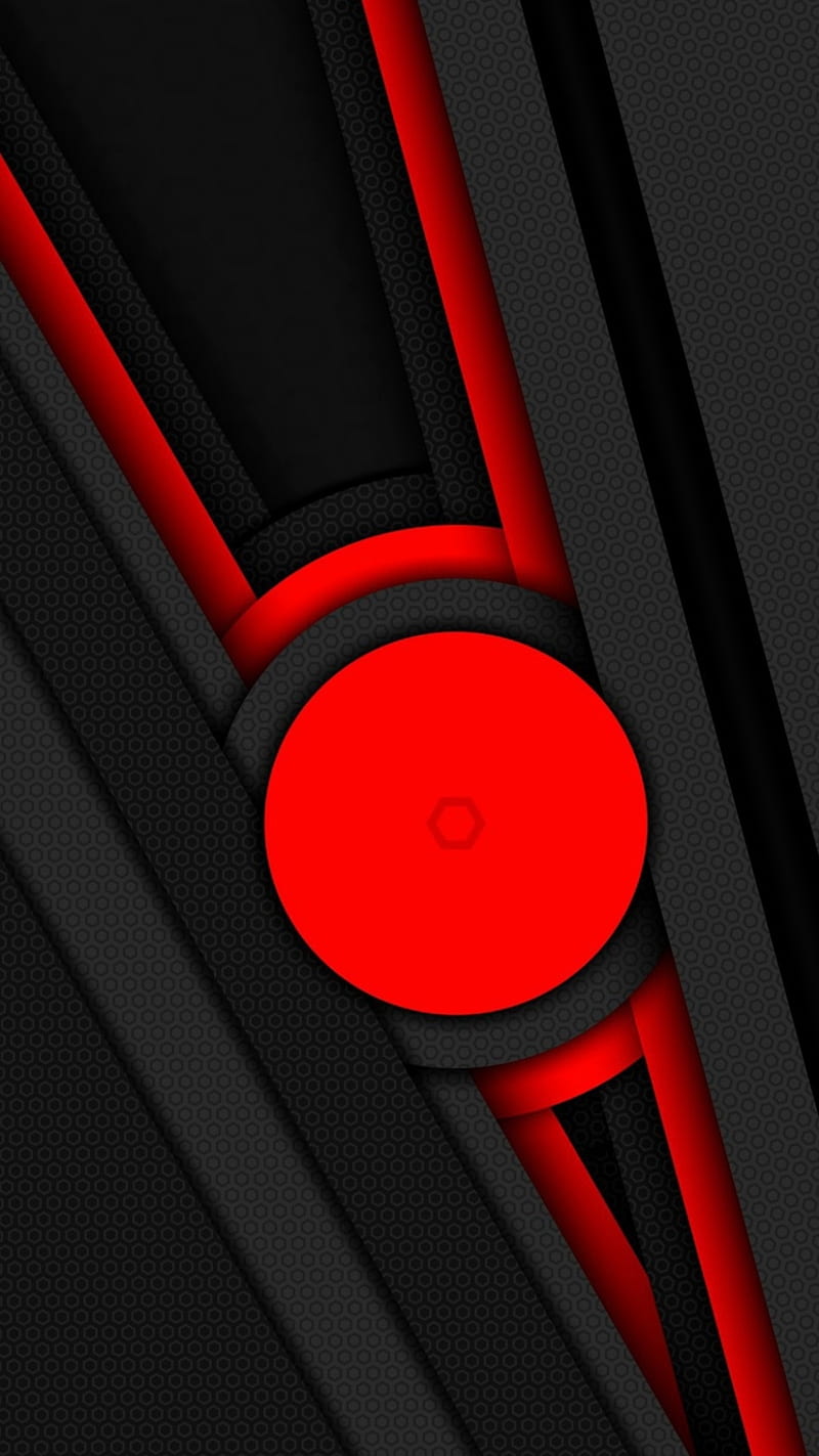 Material Design, abstract, android, black, circle, red, HD phone wallpaper