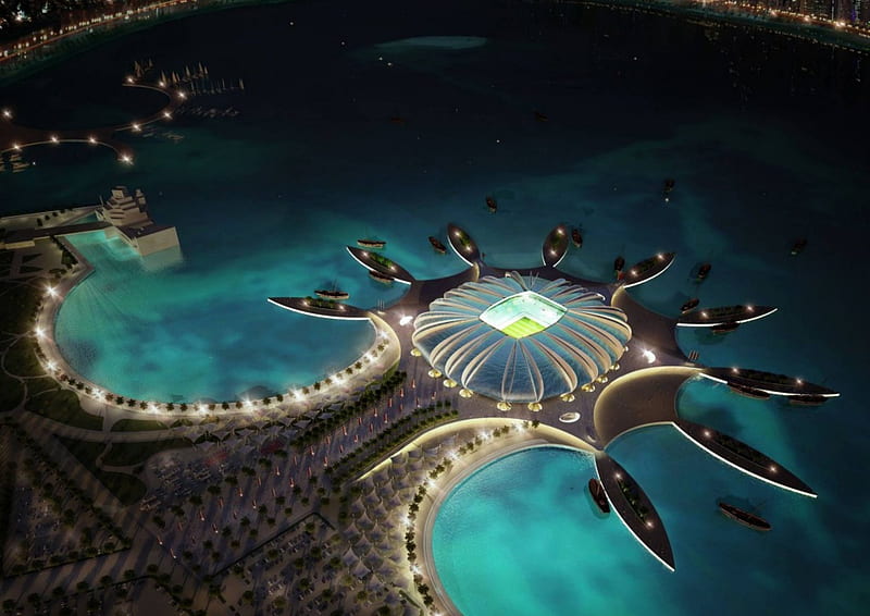 qatar football stadium, qatar, architecture, cool, stadium, HD wallpaper